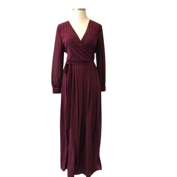 Style Plus Boutique Size 1X Merlot Evening Long Dress - Picture 1 of 2